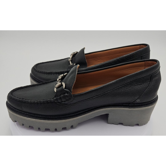 Johnston & Murphy Emmalyn Bit Loafer Black Leather Lug Sole Comfort Womes Sz 8.5 - Picture 12 of 16